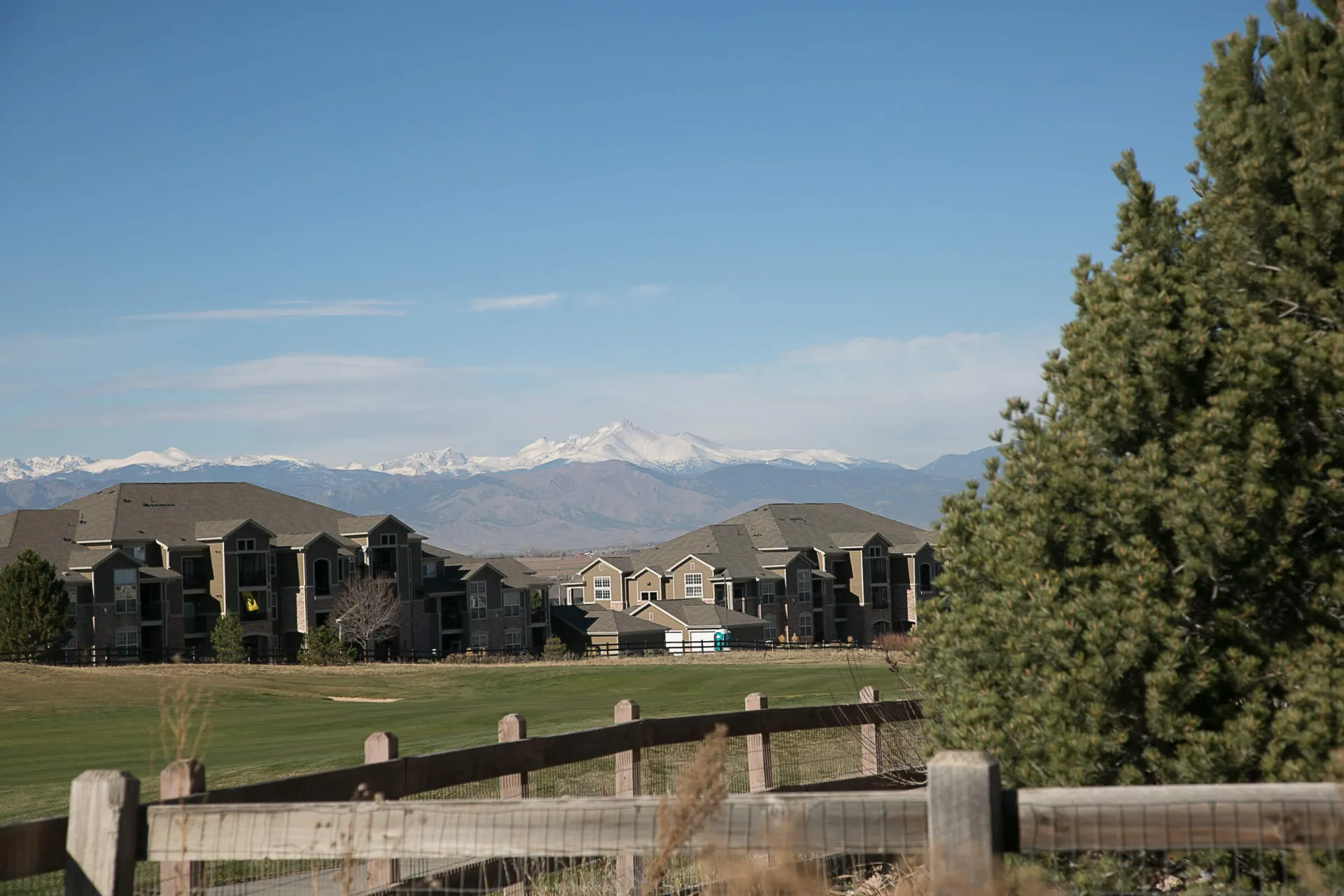 Beautiful view of colorado mountains from the back yard.